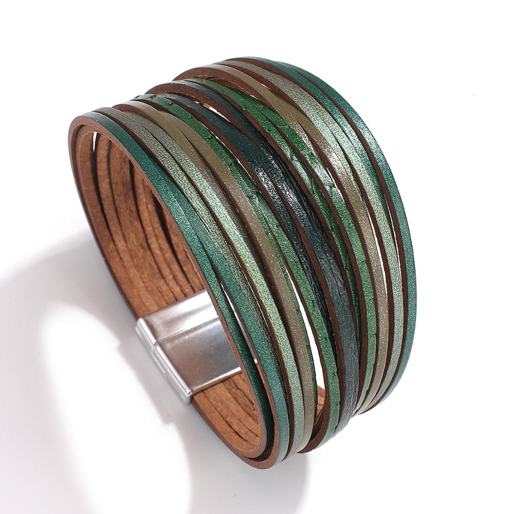 Buddhatrends stye 11 Boho Multilayer Mint Leather Bracelet