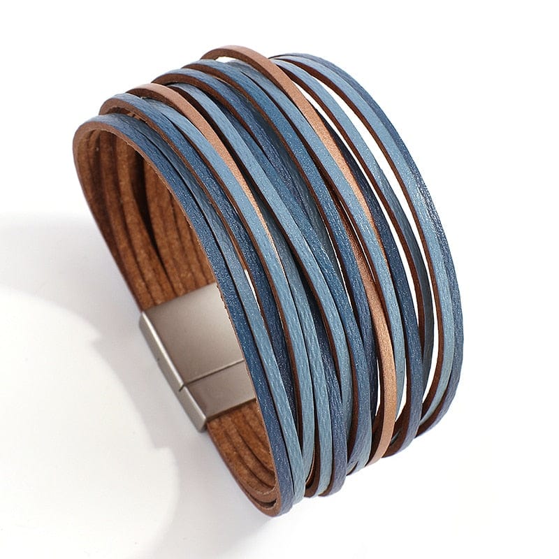 Buddhatrends style 5 Boho Multilayer Mint Leather Bracelet