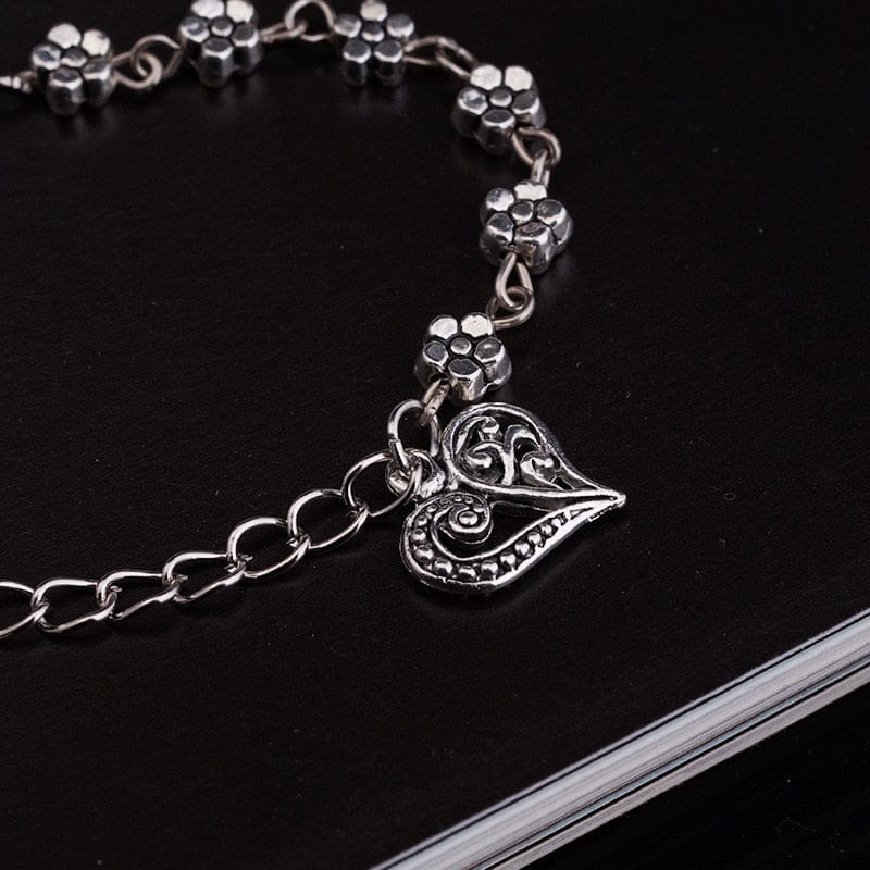 Buddhatrends Tibetan Silver Heart-Shaped Anklet