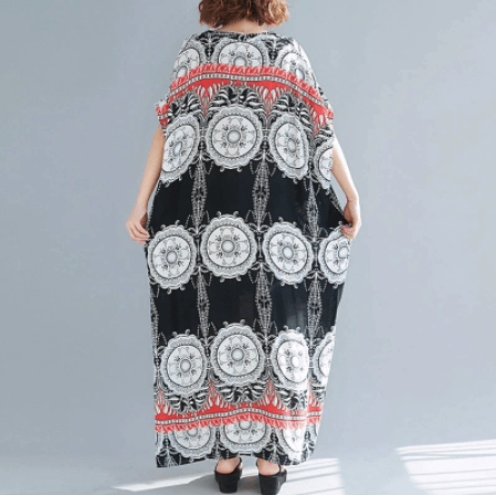 Buddhatrends Tribal Mandala Kaftan Dress