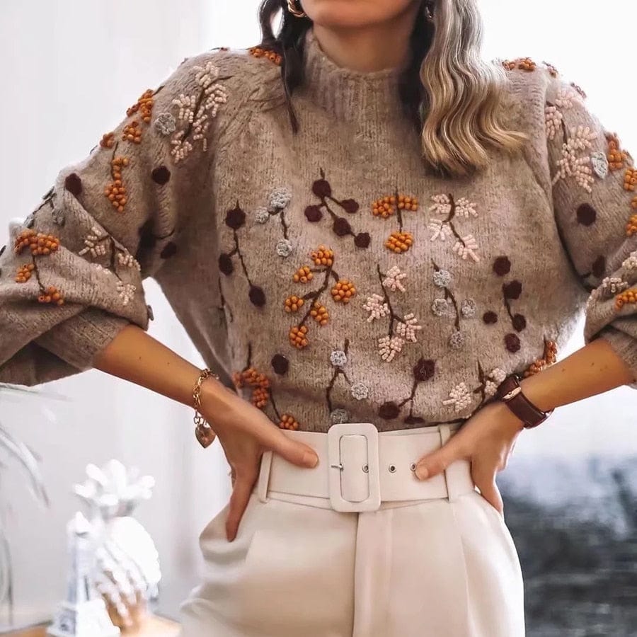 Buddhatrends Vintage Beading Knitted Sweater