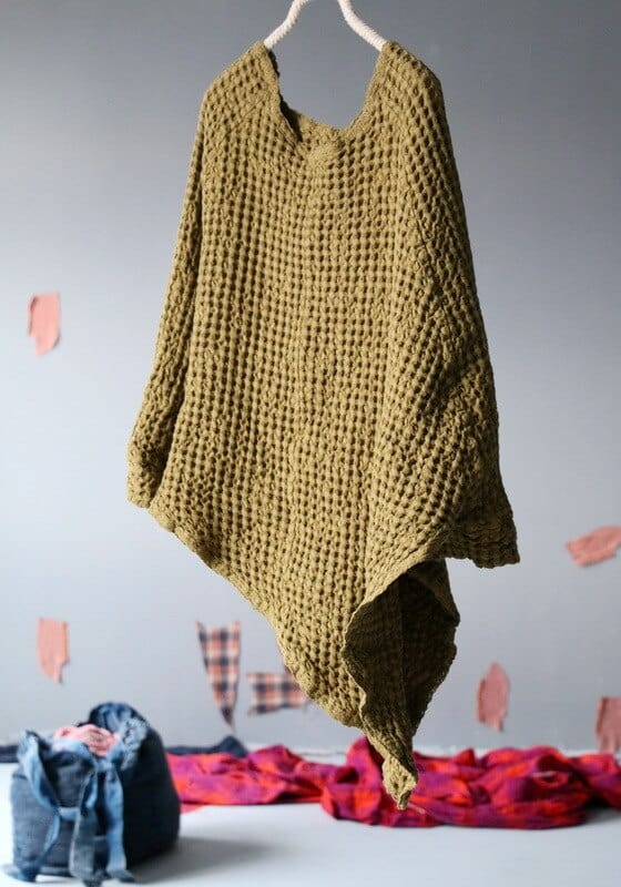 Buddhatrends Vintage Irregular Linen Cape