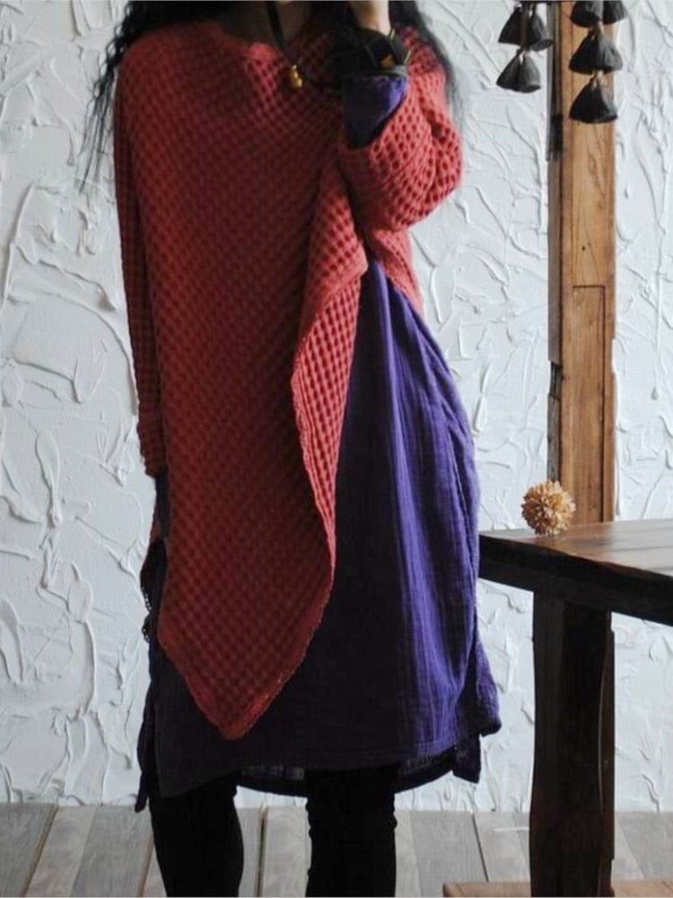 Buddhatrends Vintage Irregular Linen Cape