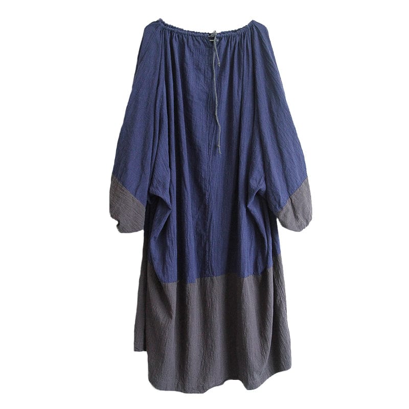 Buddhatrends Vintage Patchwork Cotton Linen Dresses | Lotus