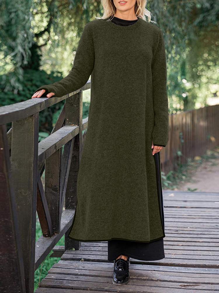 Buddhatrends Vintage Split Sweatshirt Dress