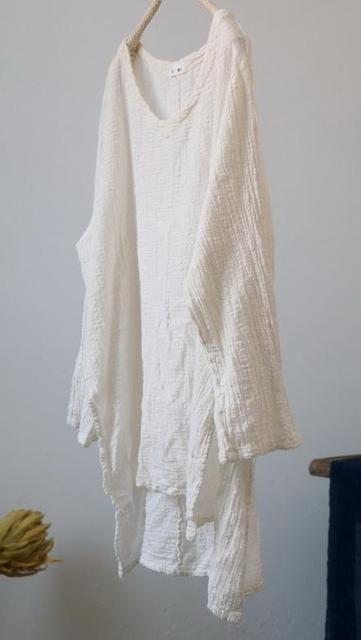 Buddhatrends White / One Size Joss Linen Breathable V-neck Blouse