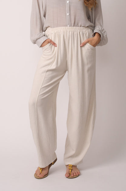 Japanese Zen Cotton Linen Palazzo Pants  | Zen