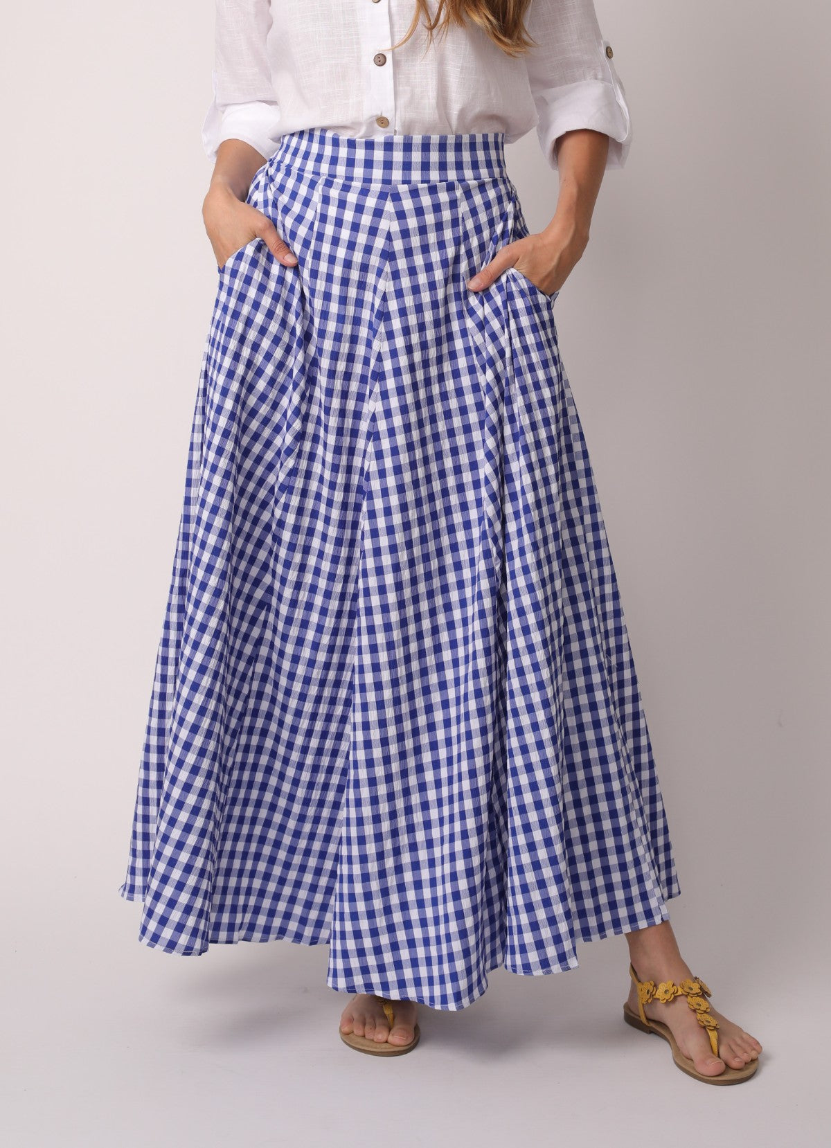 Crystal Elegant Plaid Maxi Skirt