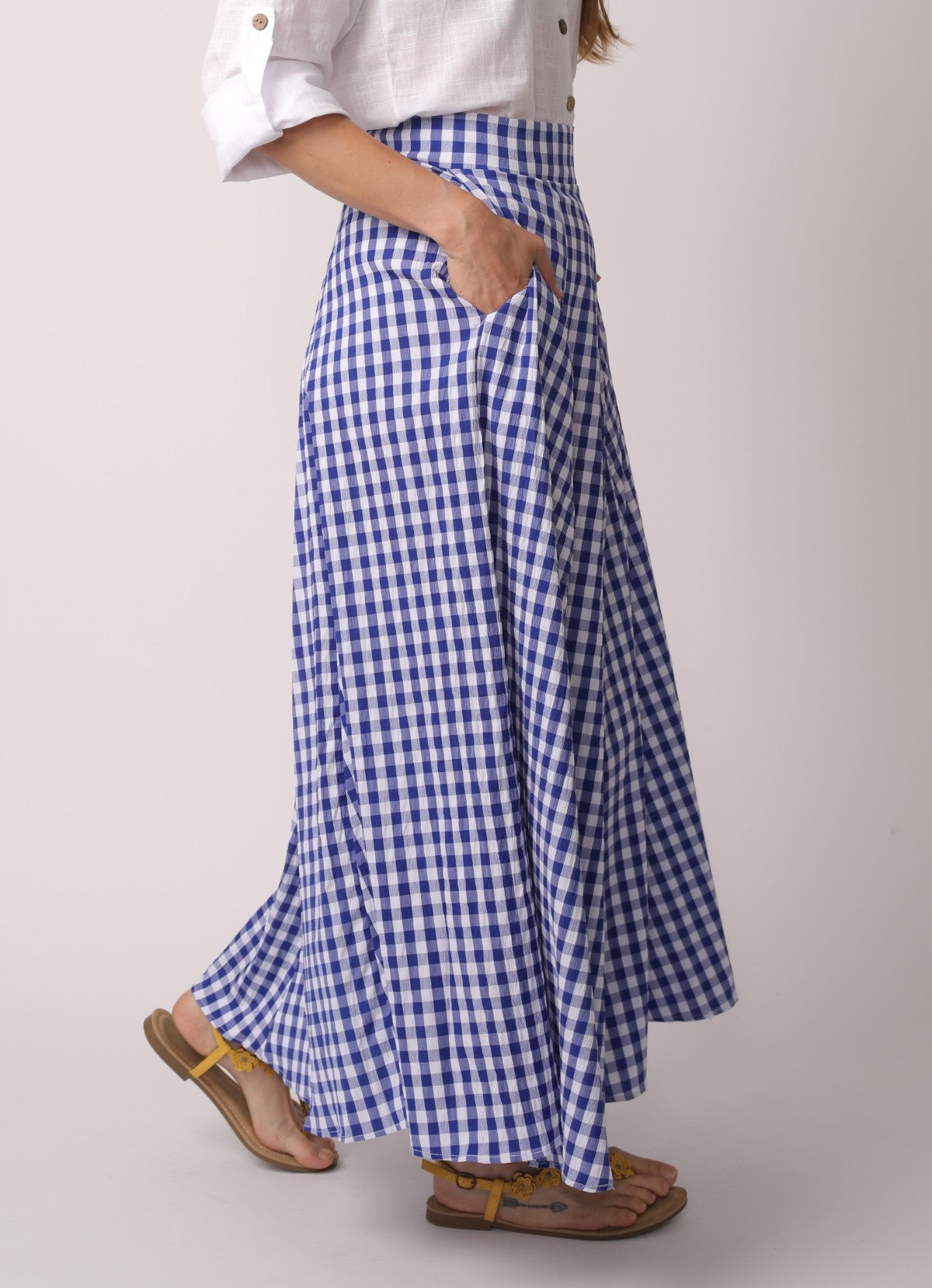 Crystal Elegant Plaid Maxi Skirt