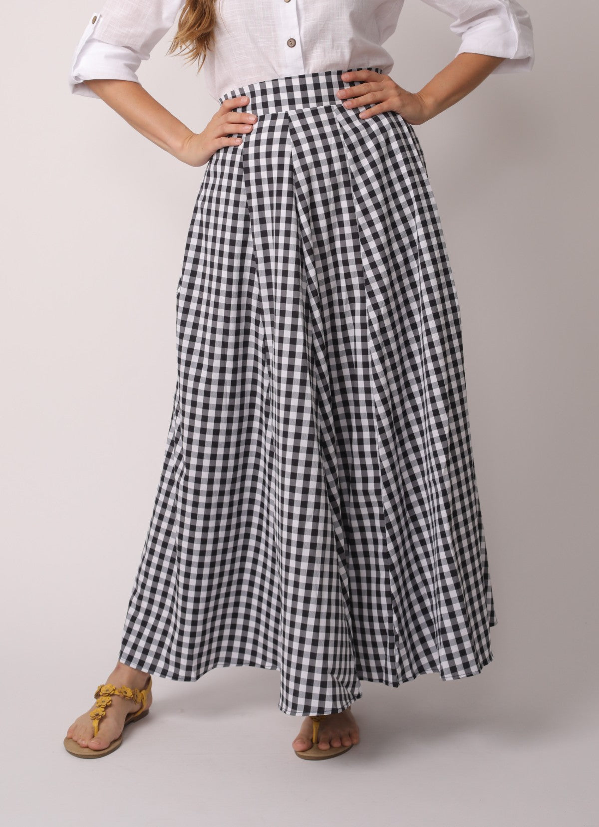 Crystal Elegant Plaid Maxi Skirt