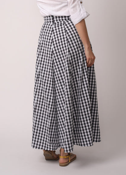 Crystal Elegant Plaid Maxi Skirt