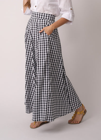 Crystal Elegant Plaid Maxi Skirt