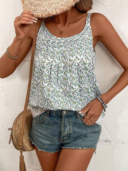 Amber Bloom Sleeveless Floral Top