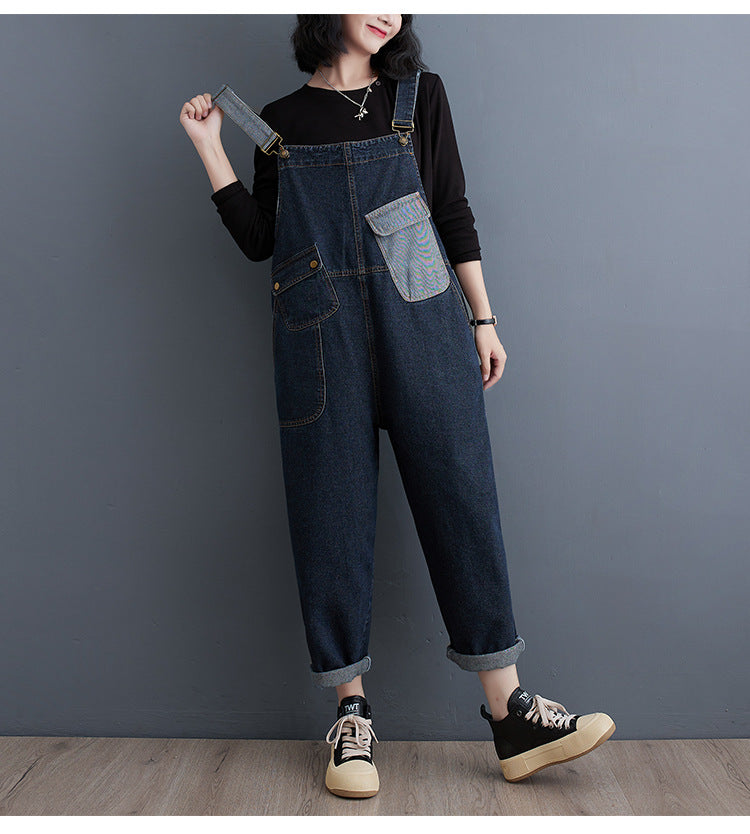 Ember Vogue Loose Denim Overalls