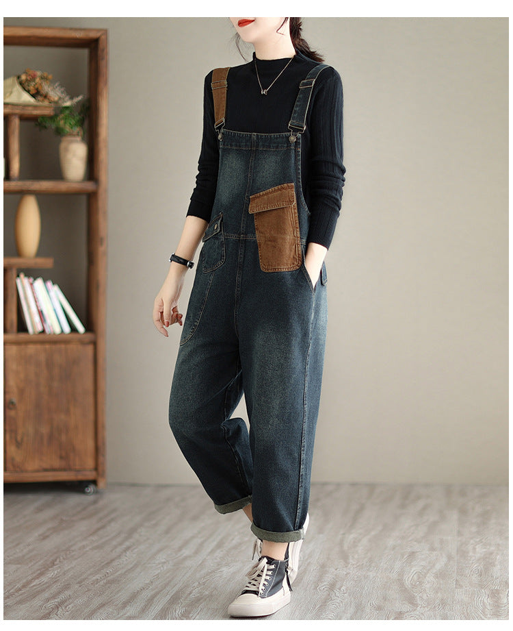 Stellar Lace Oversized Denim Overalls