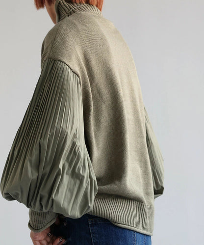 Classic Vest Pleated Sleeve Sweater