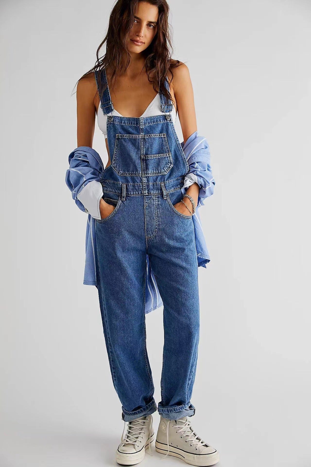 Sky Wear Casual Denim Overalls