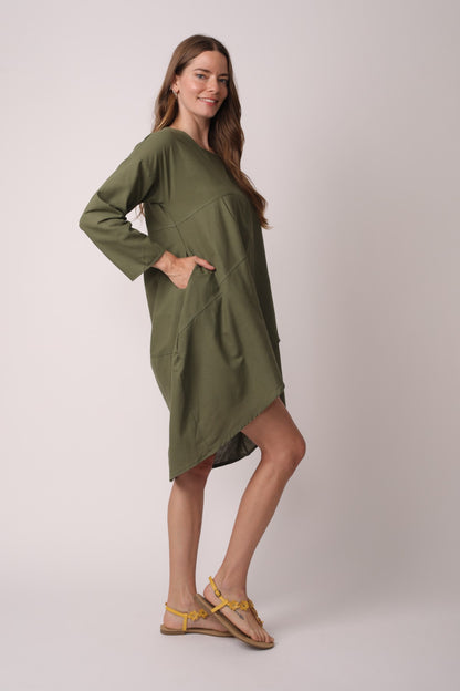 Plus Size Crew Neck Asymmetric Split Tunic