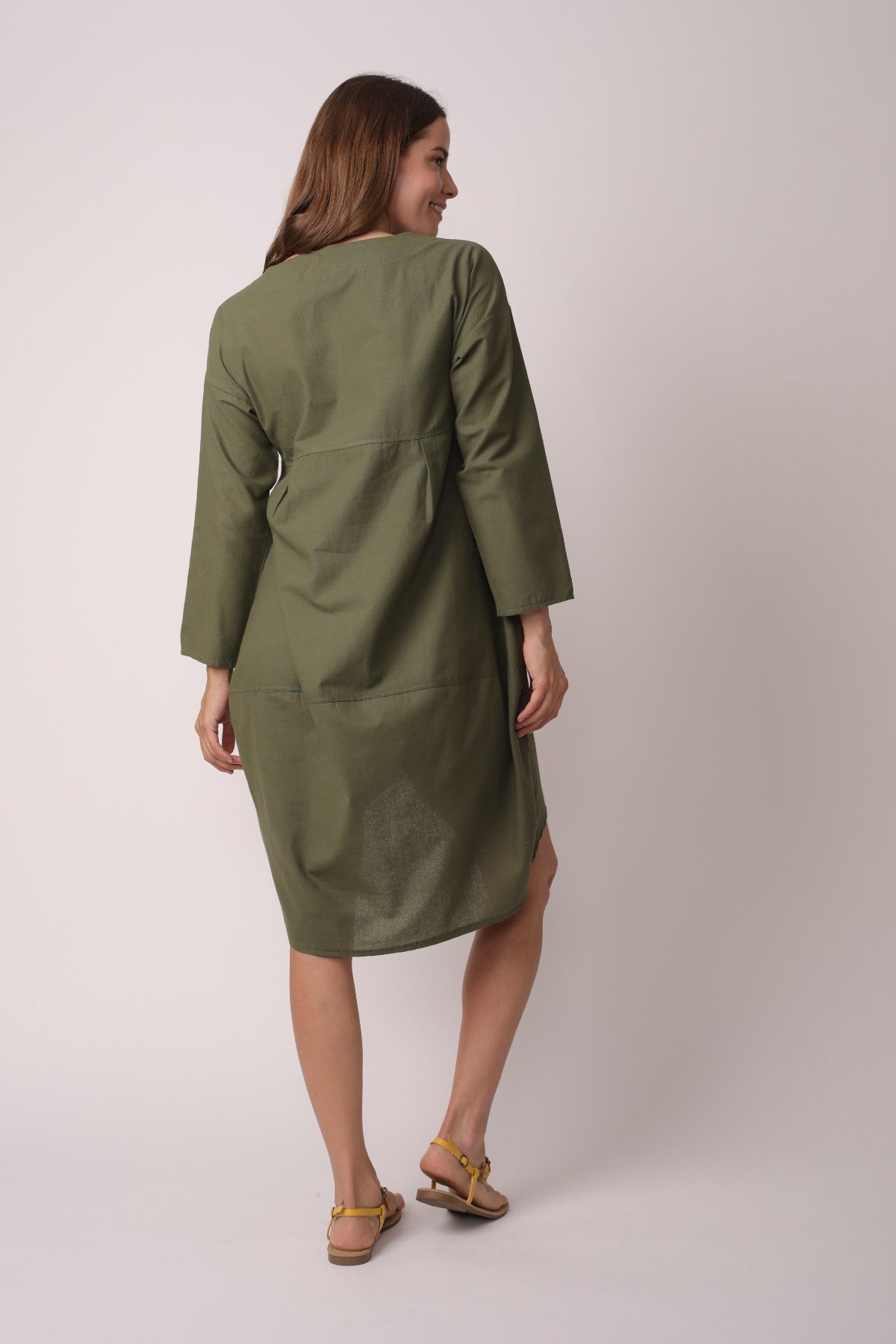 Plus Size Crew Neck Asymmetric Split Tunic