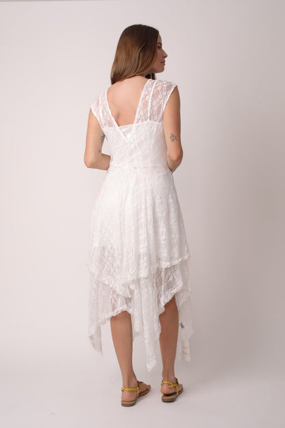 Layered Irregular Lace Bohemian Dress