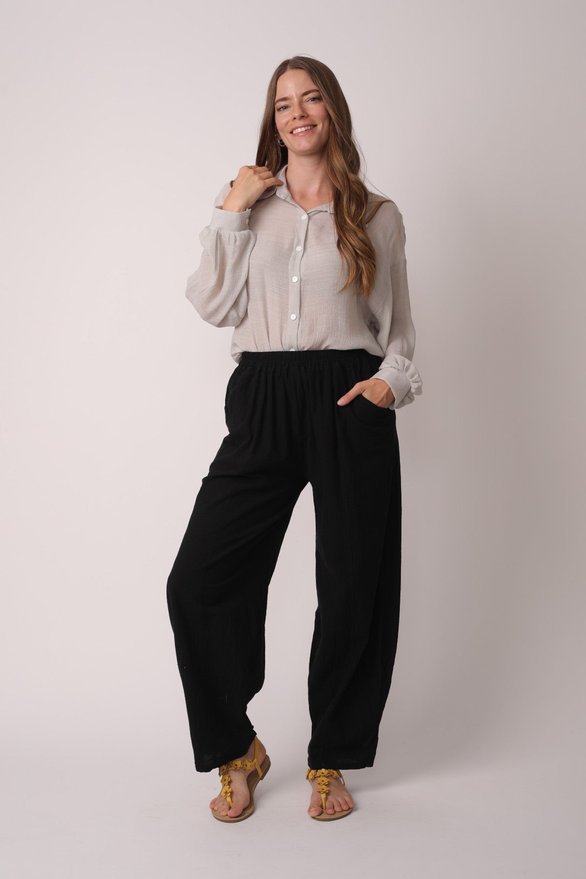 Japanese Zen Cotton Linen Palazzo Pants  | Zen
