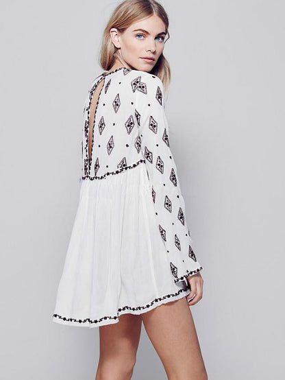 Buddhatrends Elegant Diamond Print Blouse for Women