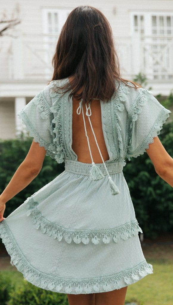 Buddhatrends Modern Backless Bat Sleeve Dress