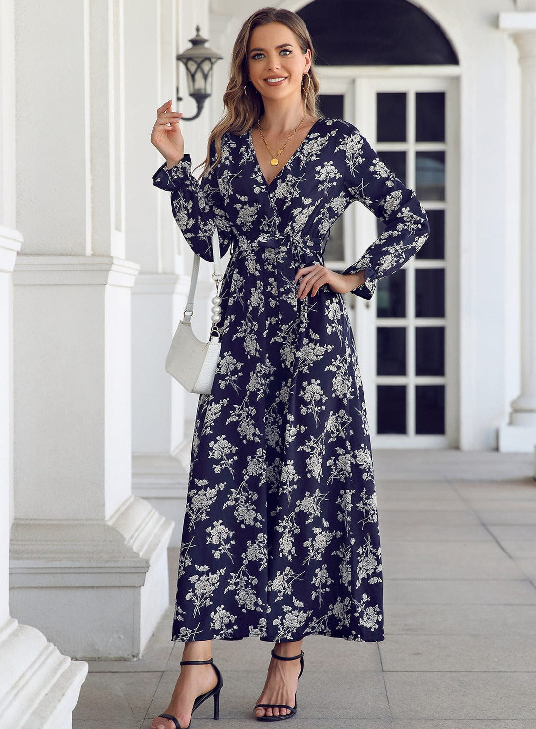 Buddhatrends S Aurora Elegance Floral Maxi Dress