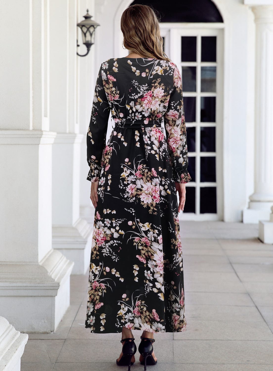 fantasy maxi dress Angel Wing Print Maxi Dress Dark Halter Racerback