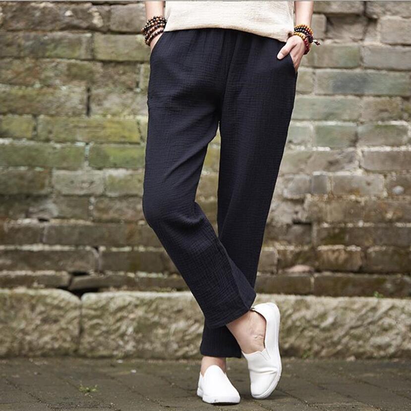 Buddha Trends Black / M Plus Size Linen Pants