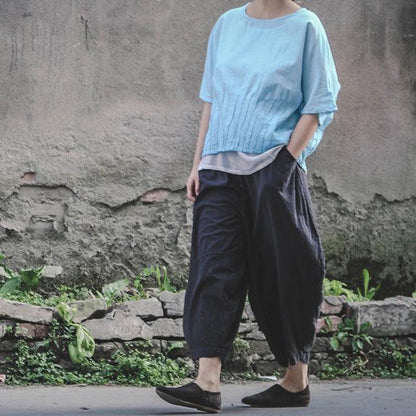 Buddha Trends Black / One Size Casual Zen Linen Pants | Lotus