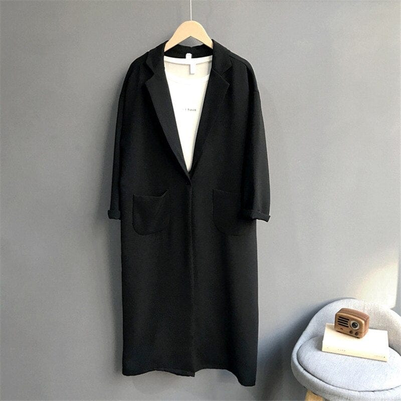 Buddha Trends black / S Casual Linen Trench Coat