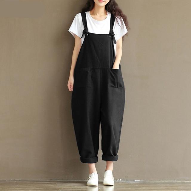 Buddha Trends Black / S Plus Size 90s Overalls for women