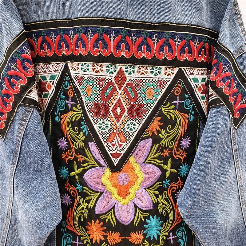 Bohemia Floral Embellished Denim Jacket – Buddhatrends