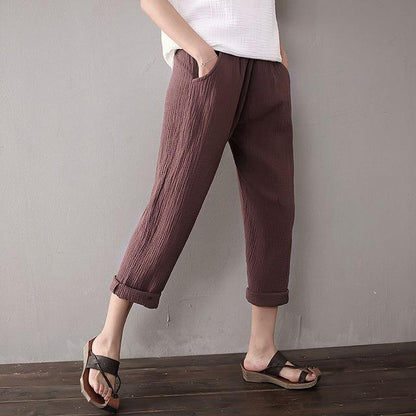 Buddha Trends Brown / M Cotton And Linen Pants  | Zen
