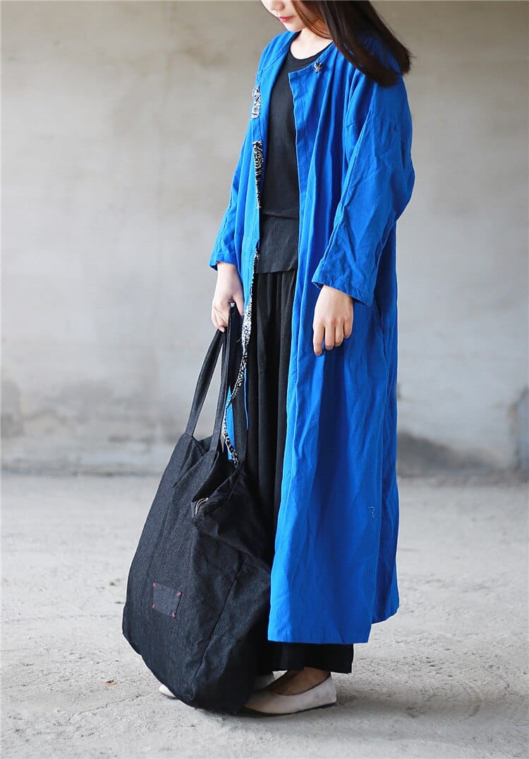 Buddha Trends Cardigans Ankle Length Linen Wrap Cardigan  | Zen