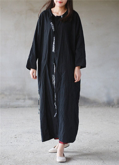 Buddha Trends Cardigans Ankle Length Linen Wrap Cardigan  | Zen