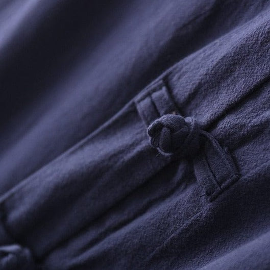 Buddha Trends Cardigans Cotton Linen Long Button Up Blouse  | Zen