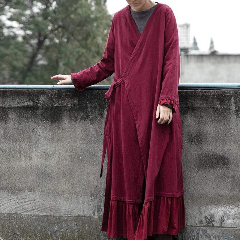 Buddha Trends Cardigans Cotton Linen Long Wrap Cardigan