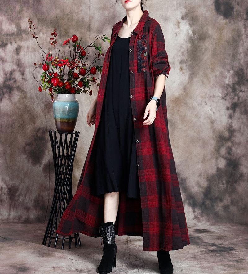 Mystery Girl Plaid Linen Shirt Dress | Nirvana – Buddhatrends