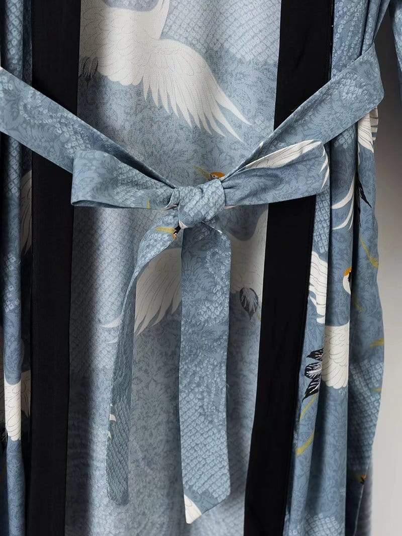 White Crane Open Front Kimono