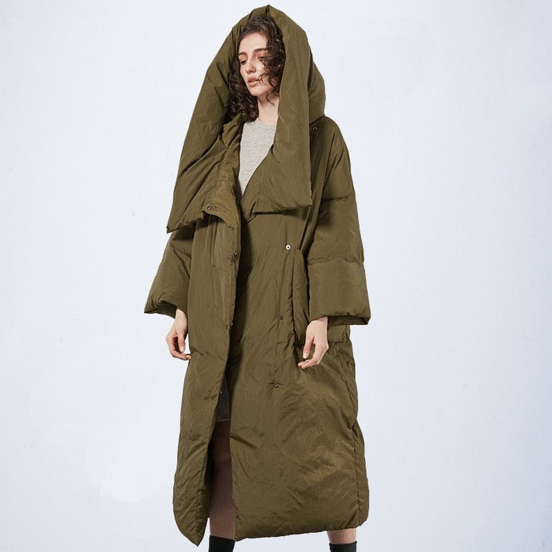 Buddha Trends Coats ArmyGreen / M Mia Long Hooded Puffer Coat