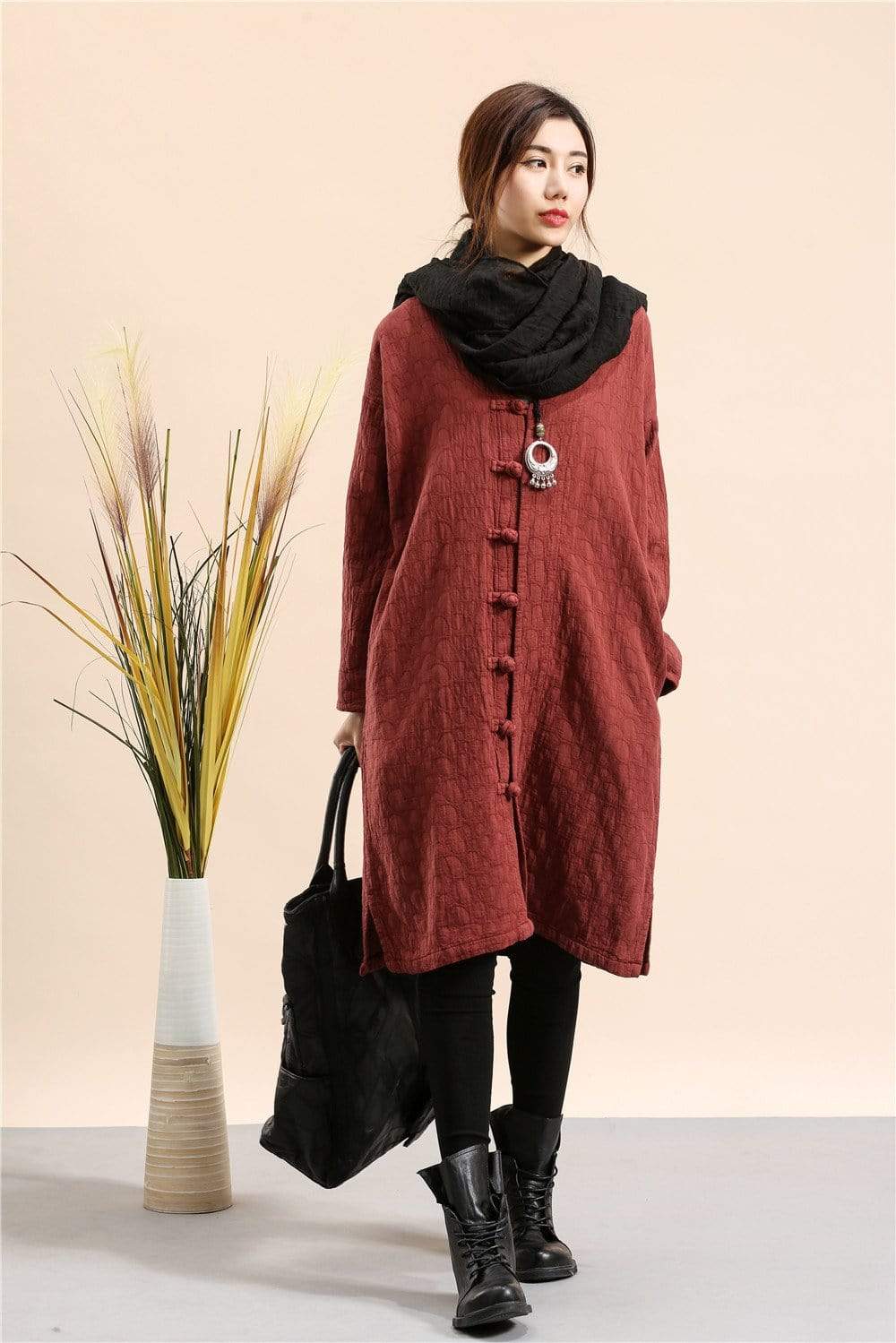 Buddha Trends Cotton and Linen Button Down Light Coat