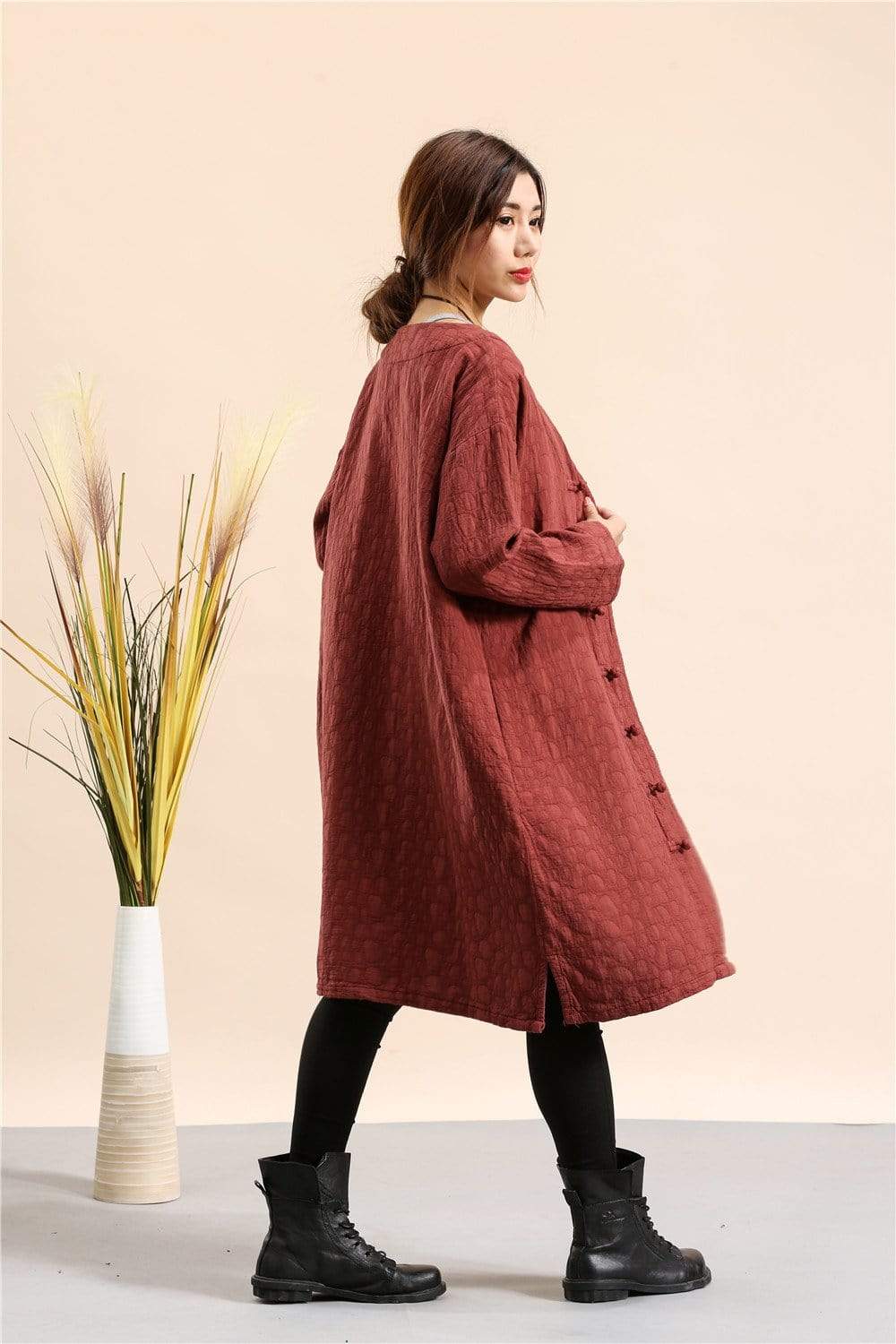 Buddha Trends Cotton and Linen Button Down Light Coat