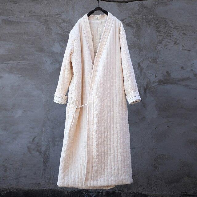 Buddha Trends Cotton Linen Ankle Length Trench Coat