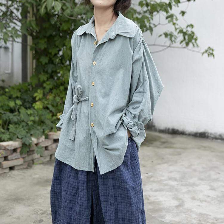 Buddha Trends Cotton Linen Shirts Casual Cotton Linen Shirt | Lotus