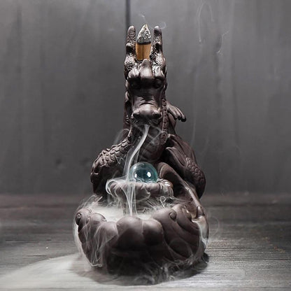 Buddha Trends Crystal Ball Dragon Backflow Incense Burner