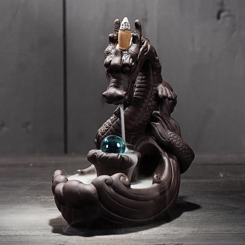 Crystal Ball Dragon Backflow Incense Burner