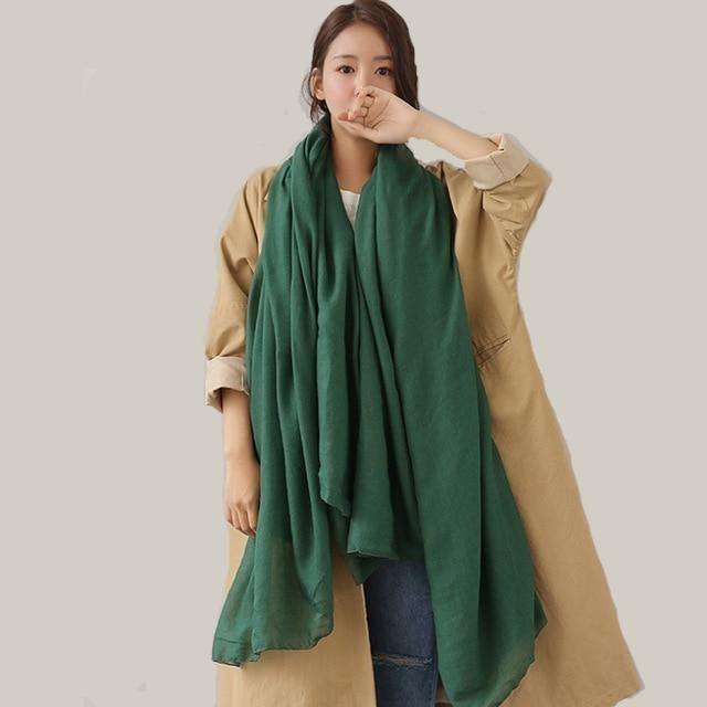 Buddha Trends dark green Pure Colours Oversized Shawls