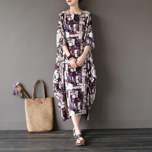 Buddha Trends Dress Art Inspired Cotton and Linen Maxi Dress